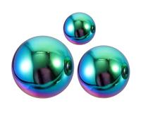 NULYLU Hollow Round Sphere Stainless Steel Balls Set 3Pcs 38Mm 60Mm 76Mm Diameter Polished Orbs for Indoor Hanging Home and Garden Decor