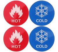 NULYLU Hot and Cold Water Differentiation Signs 6 Pairs Acrylic Stickers Self-Adhesive for Water Dispensers for Hotels and Public Bathhouses