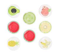 NULYLU Ice Eye Pads 8pcs Round Pvc Gel Cooling Eye Mask Fruit Design Cold Therapy Patches for Summer and Relief