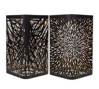 NULYLU Lamp for Living Room or Anywhere You Want with Eye Protection Feature 2pcs Black Iron Square Shade with Hollow Carved Design, Eye Protection Feature and Easy to Install