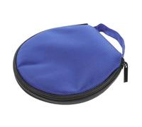 NULYLU Large Capacity Oxford Cloth CD Storage Bag Blue Compact Round Disc Holder for Cds DVDs Scratch-Resistant Protective Case for Car and Home Organization
