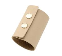 NULYLU Leather Hair Ties Leather Ponytail Holder Simple Hair Bands for Women Metal Snap Button for Everyday Use and Casual Outfits