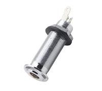 NULYLU Long Threaded Metal Cylinder Guitar Input Jack Silver Smooth Surface for Electric Bass Easy Installation