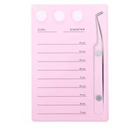 NULYLU Magnetic Acrylic Eyelash Extension Holder Pallet with Scale, Pink Lash Storage Board for False Eyelash Display and Makeup Supplies Organizer
