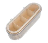 NULYLU Makeup Sponge Holder Lid 4 Compartment Plastic Box Storage Dust-proof Beauty Organizer Space-saving Beauty Case