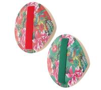 NULYLU Makeup Sponges 2pcs Triangle Powder Wet Reusable for Foundation Concealer Modern Floral Design