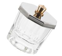 NULYLU Manicure Nail Dish Metal Lid Glass Nail Liquid Holder Easy to Clean for Home and Salon Use and Unique Design
