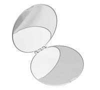 NULYLU Metal Cosmetic Mirror Folding Makeup Mirror Small Travel Pattern Cosmetic for Outdoor Use Silver Hand Held for Gifts for Teenage Girls
