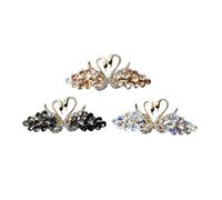 NULYLU Metal Hairpin Crystal Women's Rhinestone Swan Hair Barrettes Vintage Wedding Hair Accessories Elegant and Versatile for Occasions