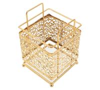 NULYLU Metal Makeup Brush Container for Vanity Easy Cleaning and Ample Room Golden Makeup Brush Drying Stand Rack Countertop for Bathroom or Dressing Table