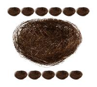 NULYLU Miniature Artificial Nest 12pcs Brown Oakum Bird Nests for Photography and Garden Decoration with Versatile Use