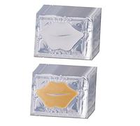 NULYLU Moisturizing Nourishing Lip Mask Pads 20pcs Hydrating Exfoliating Collagen Lip Treatment for Dry White and Gold for Women and Girls