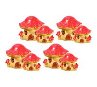 NULYLU Mushroom Creative Figurines House Miniature Resin 8pcs Statues Decorative Ornaments with Modelling Design for Garden Yard Bonsai Landscape