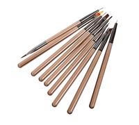 NULYLU Nail Art Brush Set 9pcs Set Professional Manicure Nail Art Tools Pens for Detail Elegance