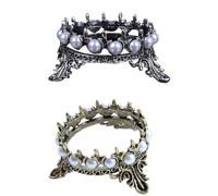 NULYLU Nail Coloring Brush Rack 2Pcs Pearl Pen Holder Crown Design Sturdy Manicure Brush Organizer for Nail Practice