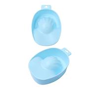 NULYLU Nail Soaking Bowl Rectangular Shape Blue Plastic Manicure Bowl Nail Art Bowl Care for Cuticle