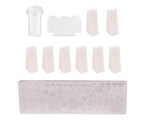 NULYLU Nail Stamping Templates Set and Stamps 11pcs for Nail Art with Stainless Easy Application Method for Novice Users