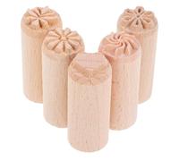 NULYLU Natural Wooden Stamps 5pcs Set 2cm Clay Decorative Stamps for DIY Pottery Tools Suitable for Dough and Modeling Clay Crafts with Smooth Surface for Families Doing Crafts Together