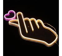 NULYLU Neon Sign for Bedroom Wall Decor with Hand Gesture Pattern, Acrylic Material, Can Be Powered by Wall Charger, for Home and Bedroom Decoration, Creating A Warm and Cozy Atmosphere