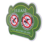NULYLU No Dog Pooping and Peeing Yard Sign Outdoor Pet Warning Sign with Message and Easy Installation Sturdy Green Plastic Lawn and Garden Reminder to Keep Pets off Grass