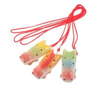 NULYLU Ocarina Stable Sound Quality 3pcs Mini Ceramic Flute with 4 Hole Design, for Traditional Cicada Motif Whistle Instrument Easy for Beginners Camping and School Breaks