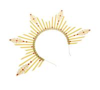 NULYLU Our Lady's Headband Headbands Moon Headband Girl Hair Ties Rhinestone Hair Hoop Princess Costume Headband Spike Headband Outfit for Yellow Plastic Metal
