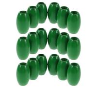 NULYLU Oval Barrel Wood Craft Beads 60Pcs Green Large Hole Design for Macrame and Hair Braid DIY Projects