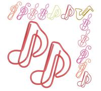 NULYLU Paper Clips Metal Clips Assorted Colour 60pcs Music Note Shaped for Holding Paper and Marking Pages Color for Office Documents and