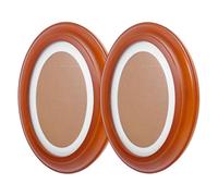 NULYLU Picture Frames with Artistic Photo Display Feature Brown 2pcs for Wall Hanging, Rustic Oval Artificial Board Material for Gallery Wall and Staircase Home Décor