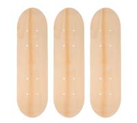 NULYLU Plain Mini Skateboard Decks 3Pcs Blank Beige Wooden Double-Tail Boards for DIY Art, Drawing, and Decorative Skateboard Projects