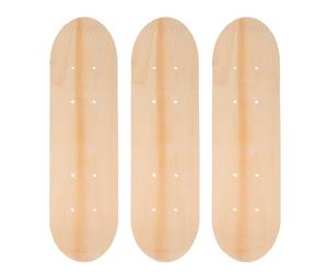NULYLU Plain Mini Skateboard Decks 3Pcs Blank Beige Wooden Double-Tail Boards for DIY Art, Drawing, and Decorative Skateboard Projects