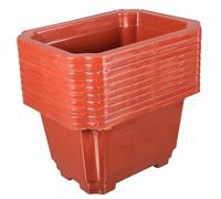 NULYLU Plastic Bonsai Training Pots Rectangular Planter with Drainage Holes, 10Pcs Large Deep Flower Pots Suitable for Balcony and Home Gardening