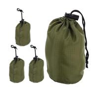 NULYLU Pocket Size Stuff Sack Nylon Drawstring Bag, 4pcs Pack for Rain Poncho and Outdoor Travel Organizer, Maximizes Storage Efficiency for Hiking and Emergency Use