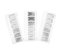 NULYLU Portable Acrylic Eyeshadow Palette Travel-friendly DIY Eye Shadow Organizer Case with 6 Compartments 3 Sets Compact Rectangular Design for Occasions