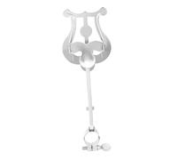 NULYLU Portable Adjustable Piccolo Music Lyre Clip Stand Silver Metal Flip Folder Marching Band Music Sheet Holder for Practice and Performance