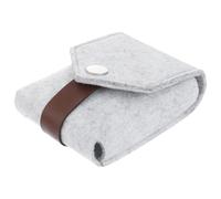 NULYLU Portable Mini Lipstick Storage Bag Multi-Function Storage Bag with Shock-Absorbing Felt Material Elegant Simple Cutting Design for Women Outdoor Use Built-in Small Mirror