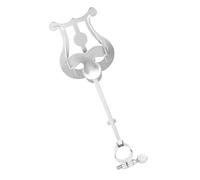 NULYLU Portable Piccolo Music Lyre Stand Silver Adjustable Music Sheet Clip Holder for Marching Band Practice and Performance