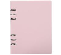 NULYLU Portable Pink A5 Notebook with 100 Sheets and Aluminium Alloy Rings, Convenient Pu Cover Notepad for Office and Weekly Planning, Simple Fashionable Appearance Design for Meetings