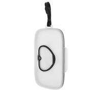 NULYLU Portable Wipes Dispenser Reusable Small Tissue Box with Lid, Travel Wet Wipe Case for Nursery and On-The-go Use, White and Black