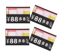 NULYLU Price Tags Easy to Use Black 4pcs PVC Price Label Smooth for Supermarket and Vegetable Markets on Vegetables and Meat in Retail Stores