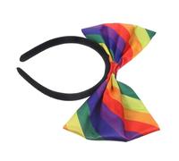 NULYLU Rainbow Headband with Bowknot Pride Hair Accessory for Women for Parties Parades and Community Events Comfortable Cloth Material Eye Catching Design
