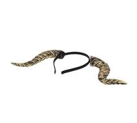 NULYLU Realistic Devil Horn Headband with Curved Golden Horns, Comfortable Pu and Plastic Material, Quick Wear Gothic Cosplay Accessory for Masquerade Balls and Halloween Parties