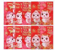 NULYLU Red Envelopes with Cartoon Snake Illustrations 2025 Year the Snake 30pcs and Unique Vietnamese Text Style , Paper Material Lucky Money Packets for Spring Festival
