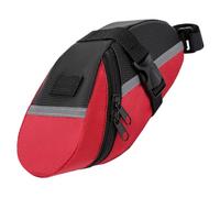 NULYLU Red Mountain Bike Saddle Bag Under Seat with Lightweight PVC Material and Spacious Storage, Multiple Compartments and Small Pockets for Cycling Accessories