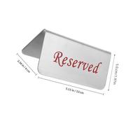NULYLU Reserved Table Sign Reserved Sign Stainless Steel Double Sided Design Sleek Modern Silver for Efficient Seating and Organized Environment for Weddings and Conferences