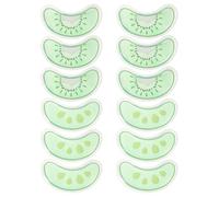 NULYLU Reusable Ice Pack for Eyes with Cooling Gel, Plastic Material, 6 Pairs Green Eye Pads to Reduce Fine Lines and Undereye Swelling, for Use at Home Or Office