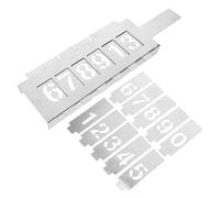 NULYLU Reusable Iron Number Stencils Template Set with Versatile Font Styles and Sizes, Silver Painting Stencils for Edges, for Experienced Artists and Beginners in Creative Painting