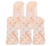 NULYLU Reusable Organic Cotton Menstrual Pads 5pcs Washable Sanitary Towels with Powerful Absorbing Ability for Women During Menstrual Period Comfortable and Eco-Friendly