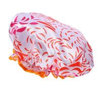 NULYLU Reusable Shower Cap for Women Extra Large Satin Bath Cap Elastic Band Double Layer Shower Hat for Hair Comfortable and Decorative Design