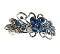 NULYLU Rhinestone Spring Hair Clip for Women, Zinc Alloy Back Hair Barrette with Chic Design, Does Not Leave Wrinkles or Dents, Fashionable Non-slip Flower Hairpin for Ladies